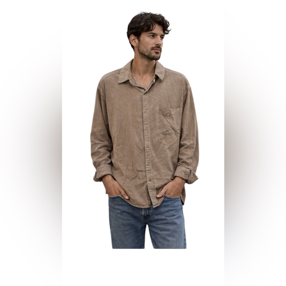 Vintage TIANELLO by Steve Barraza Garment Dyed Tencel Blend Shirt Size Small